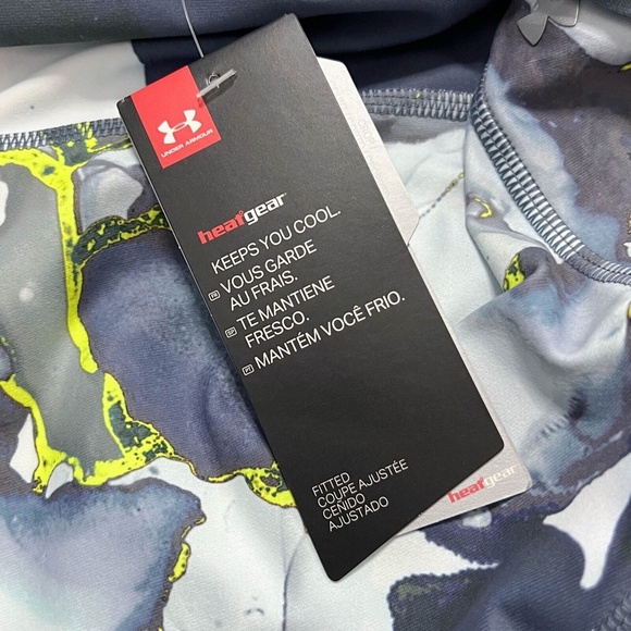 Under Armour Women HeatGear Training Crop Tight 1320551-497 Blue Ink NWT Size L - Picture 8 of 12
